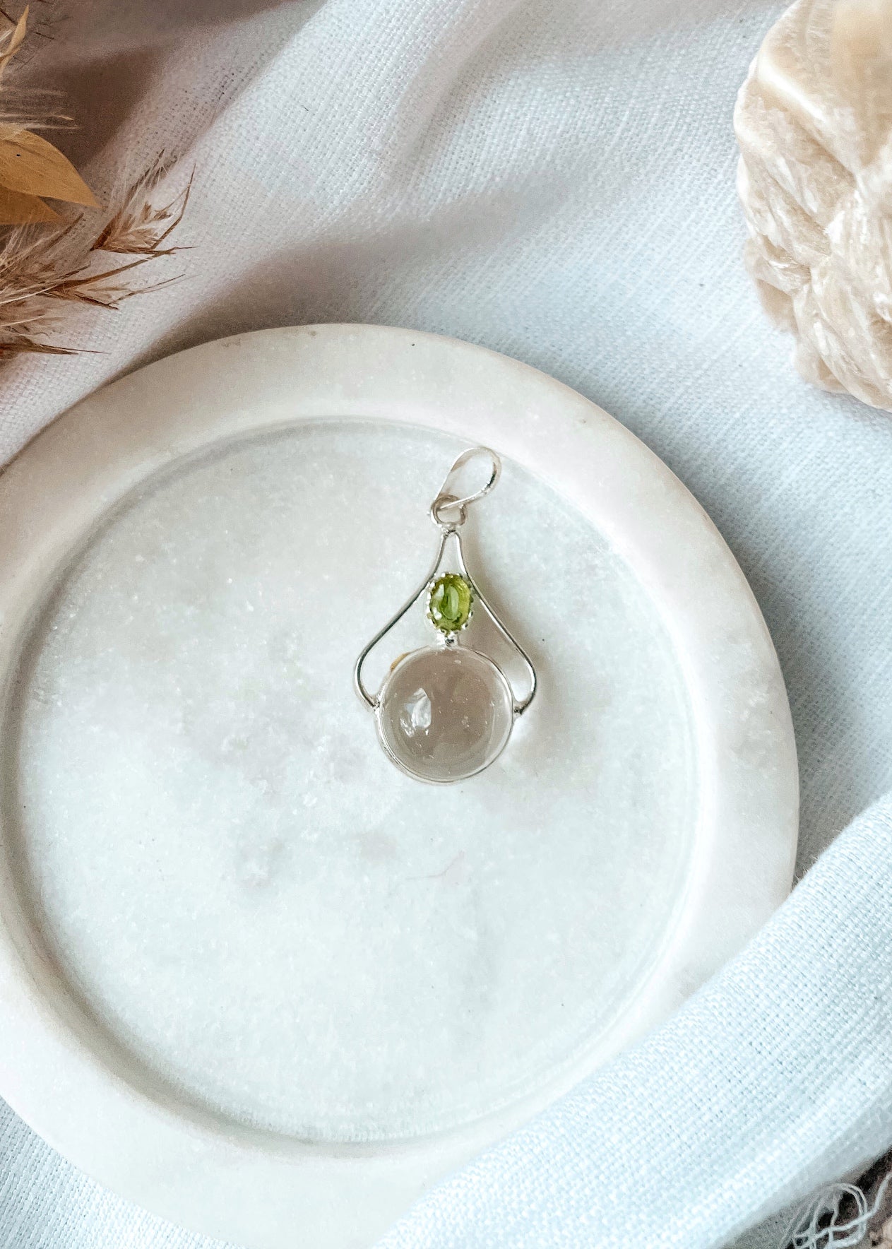 Quartz Peridot Pendant