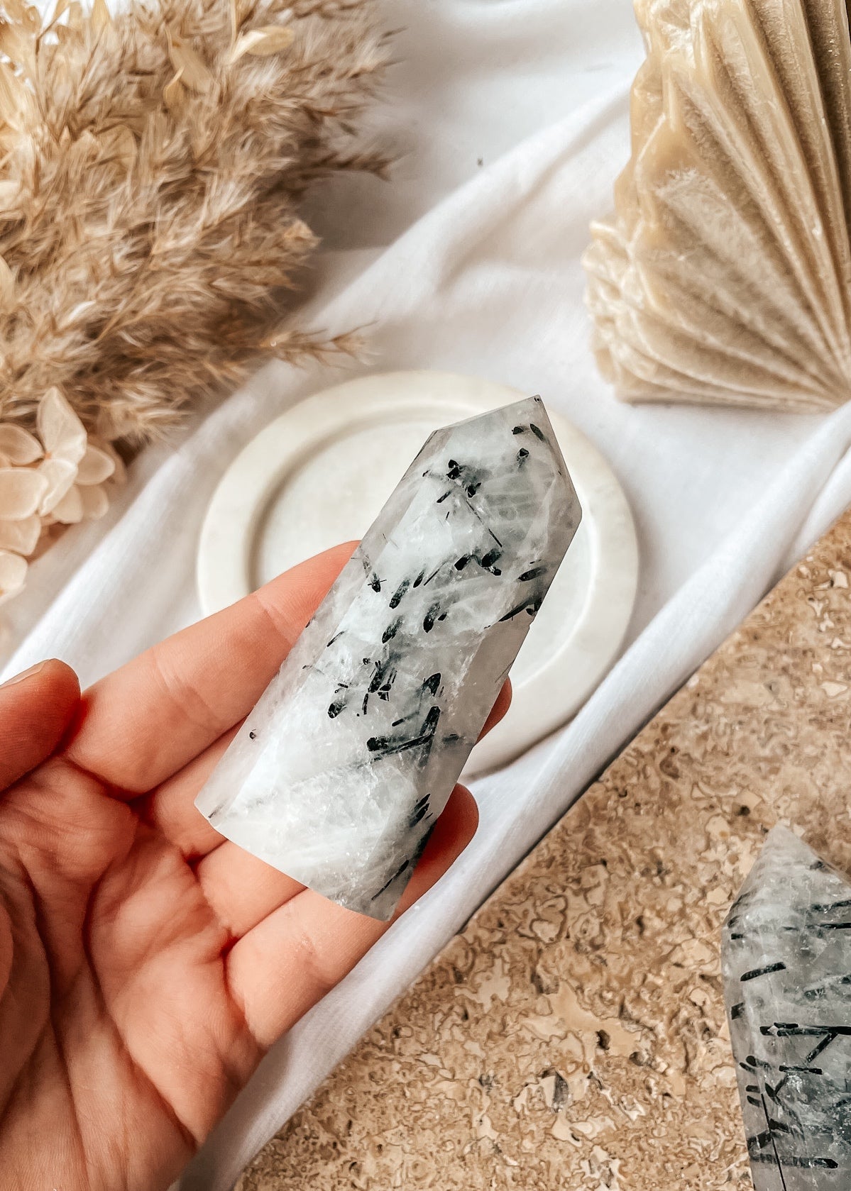 Tourmalinated Quartz Point
