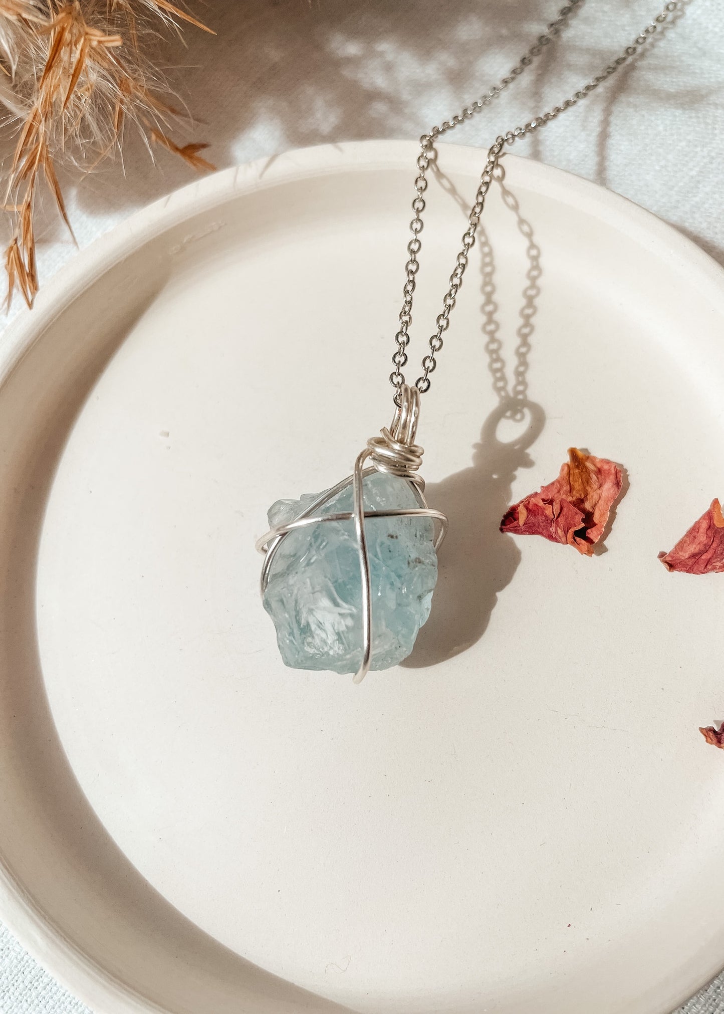 Celestite Wire Wrap Necklace