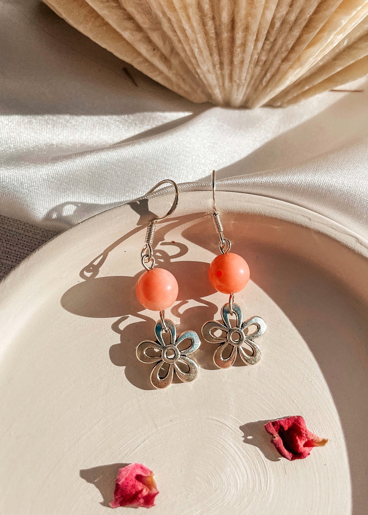 Daisy Pink Coral Earrings