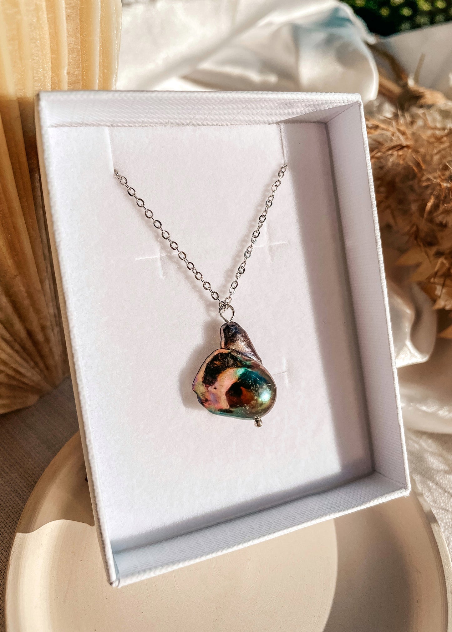 Black Baroque Pearl Necklace