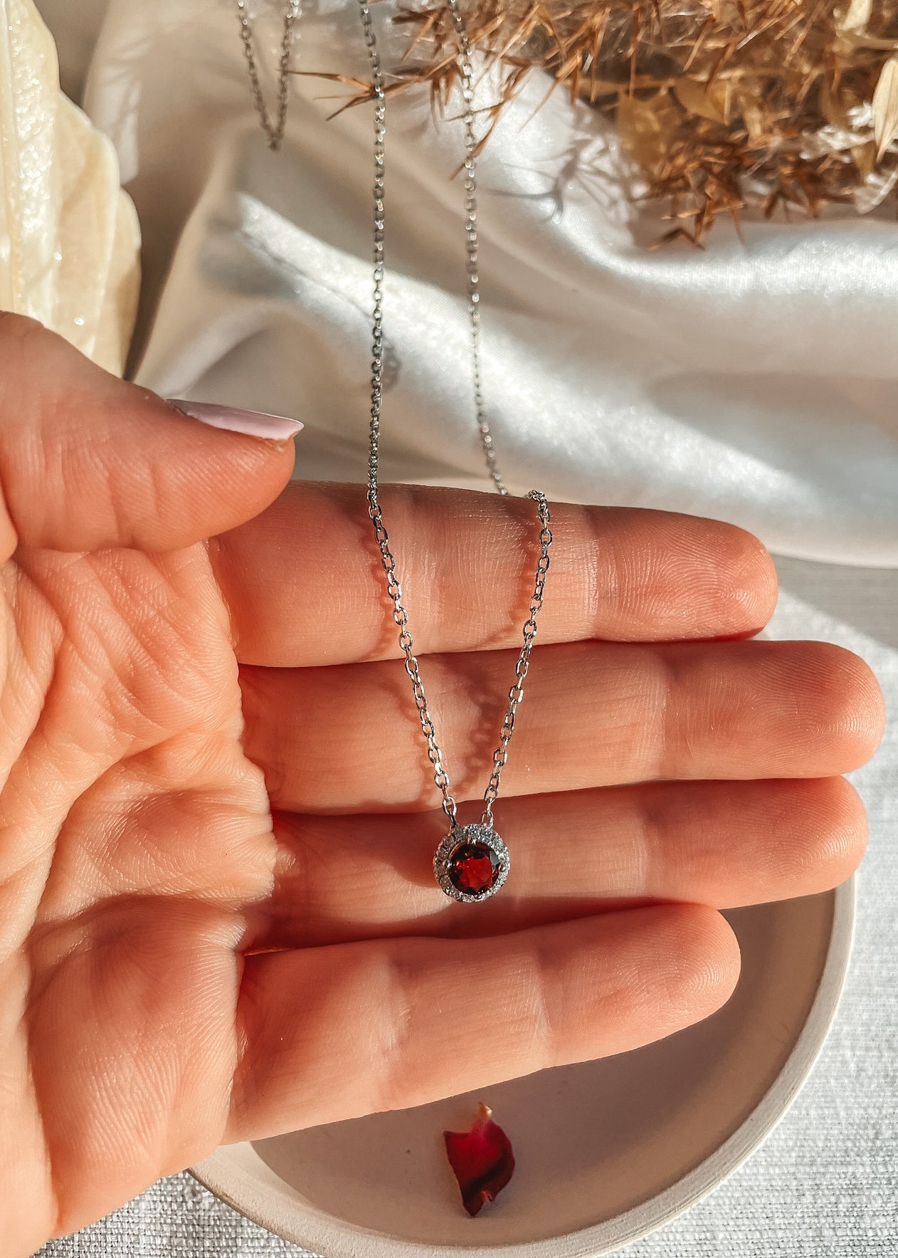 Dainty Garnet Necklace