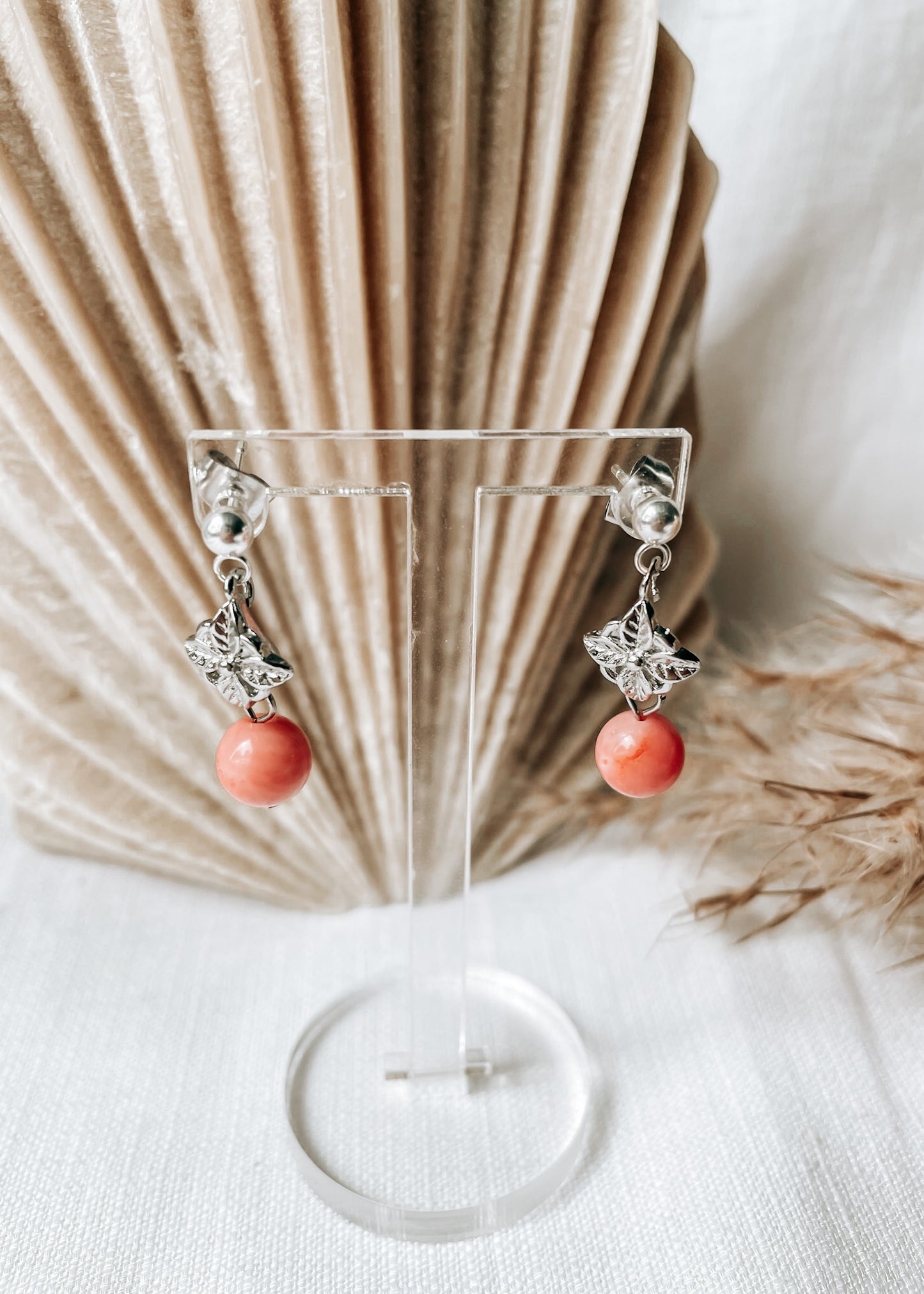 Alara Coral Earring