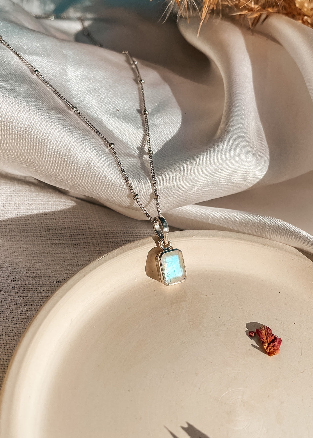 Moonstone Rectangle Necklace