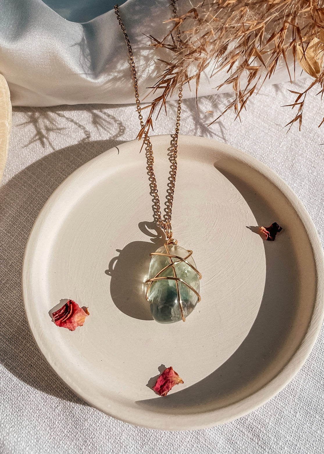 Fluorite Wire Wrapped Necklace