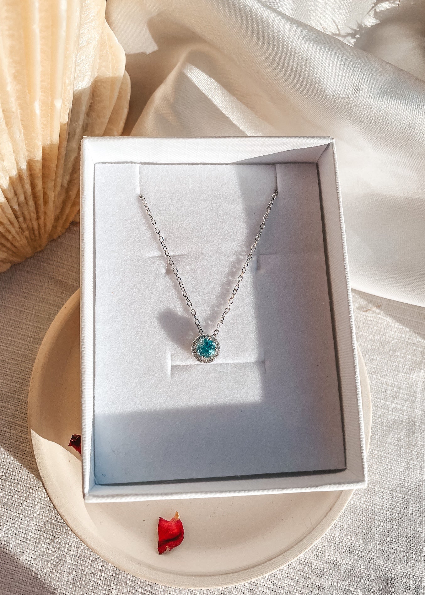 Dainty Blue Topaz Necklace