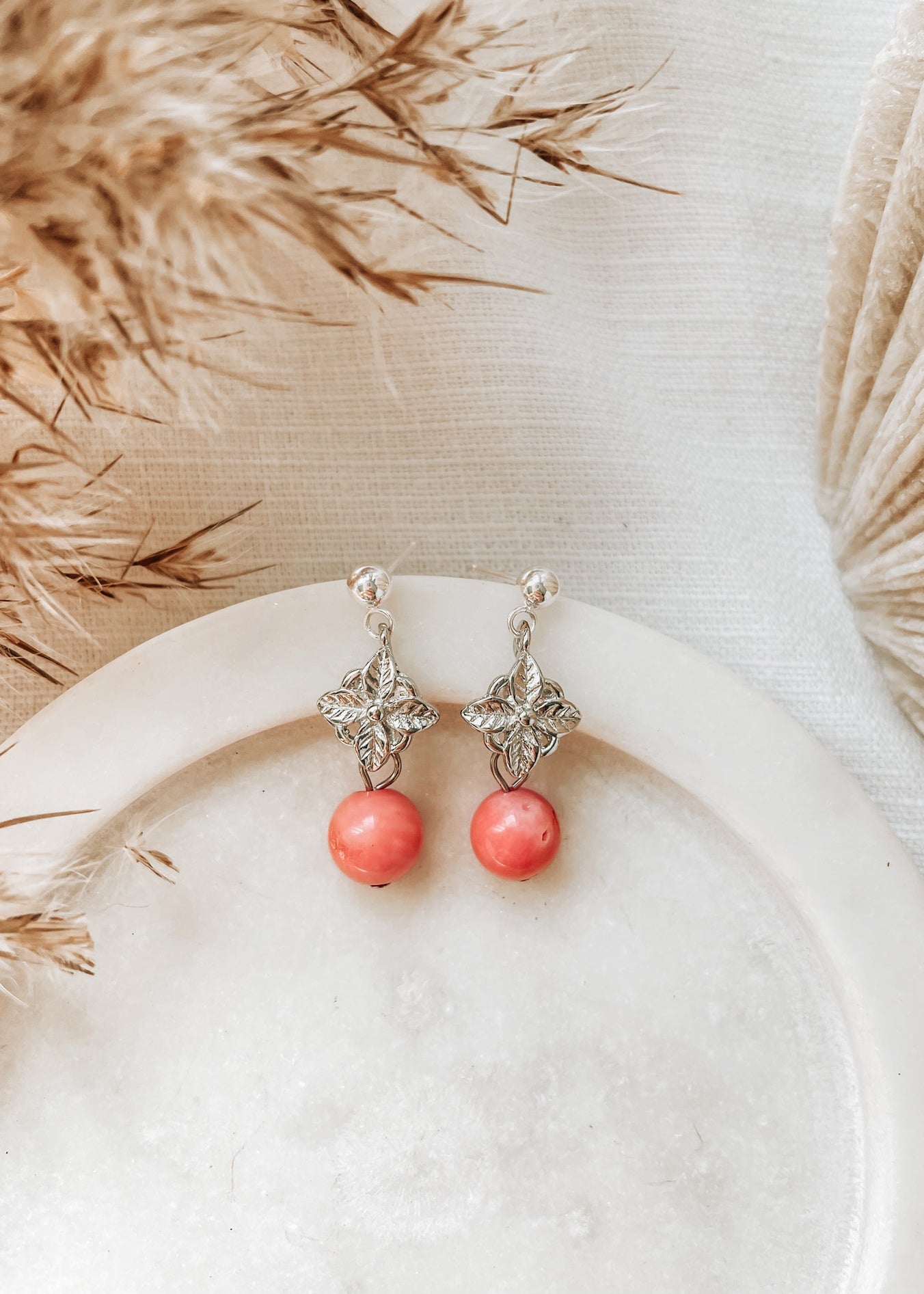 Alara Coral Earring