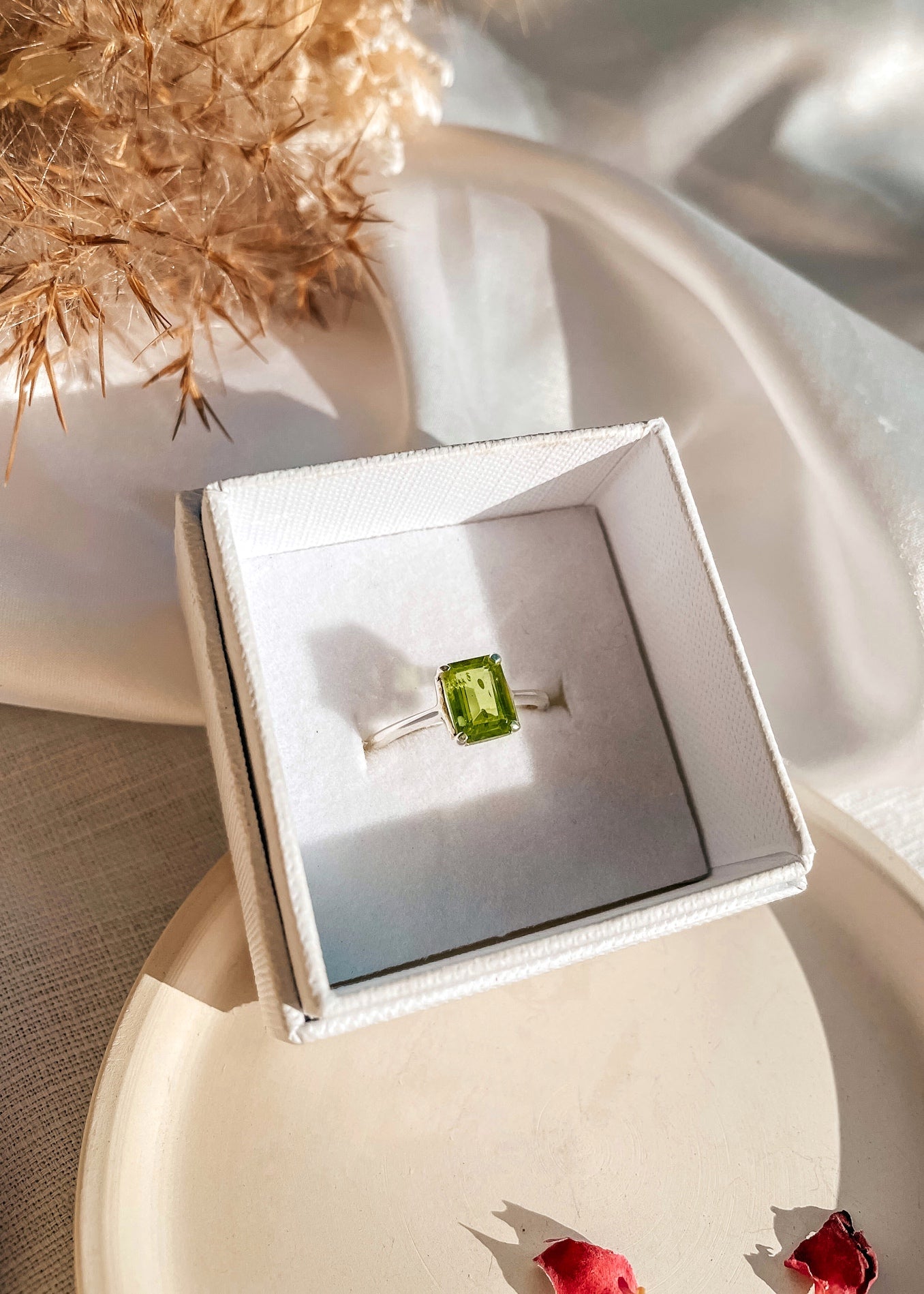 Rectangle Peridot Ring