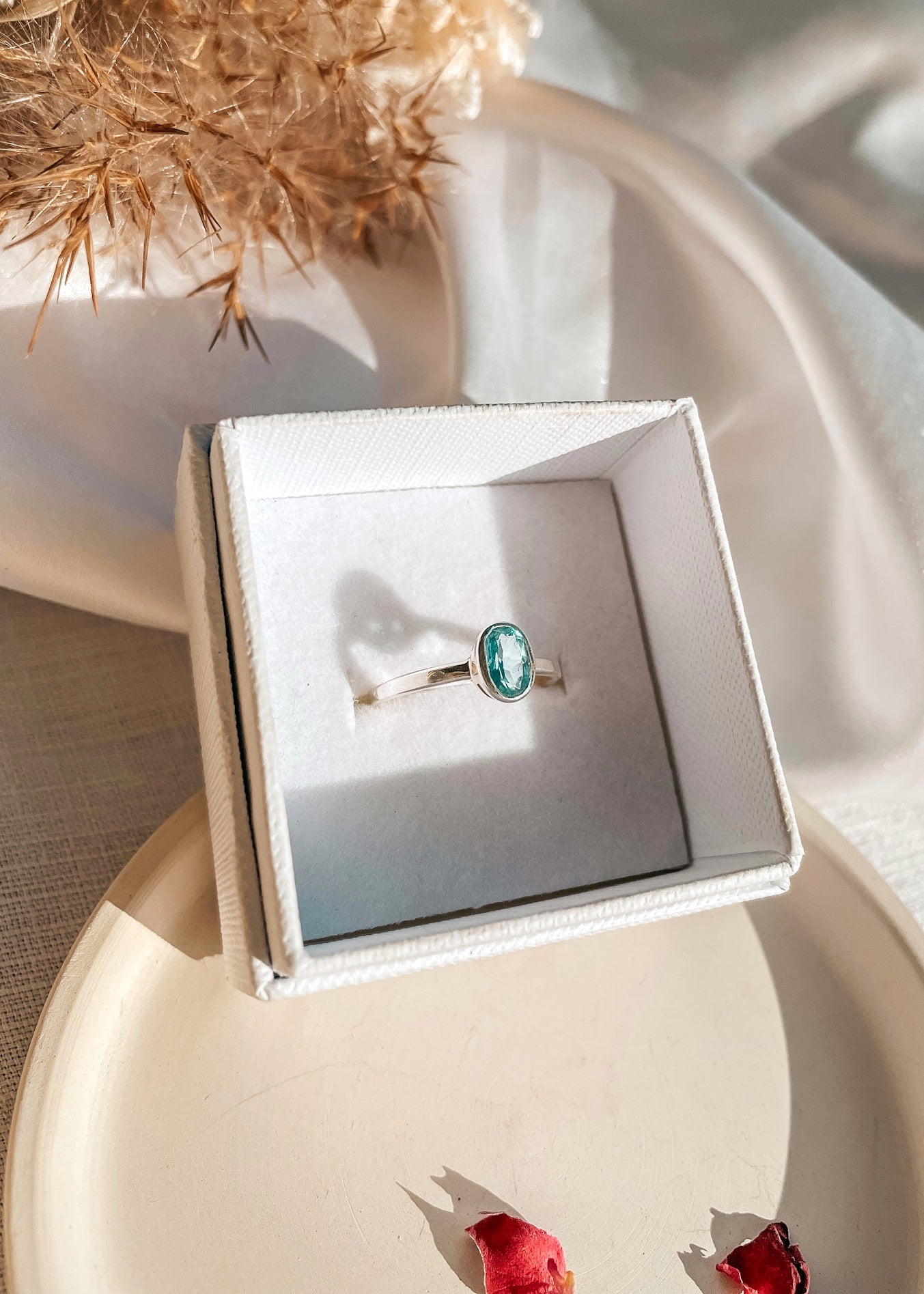 Dainty Oval Topaz Ring