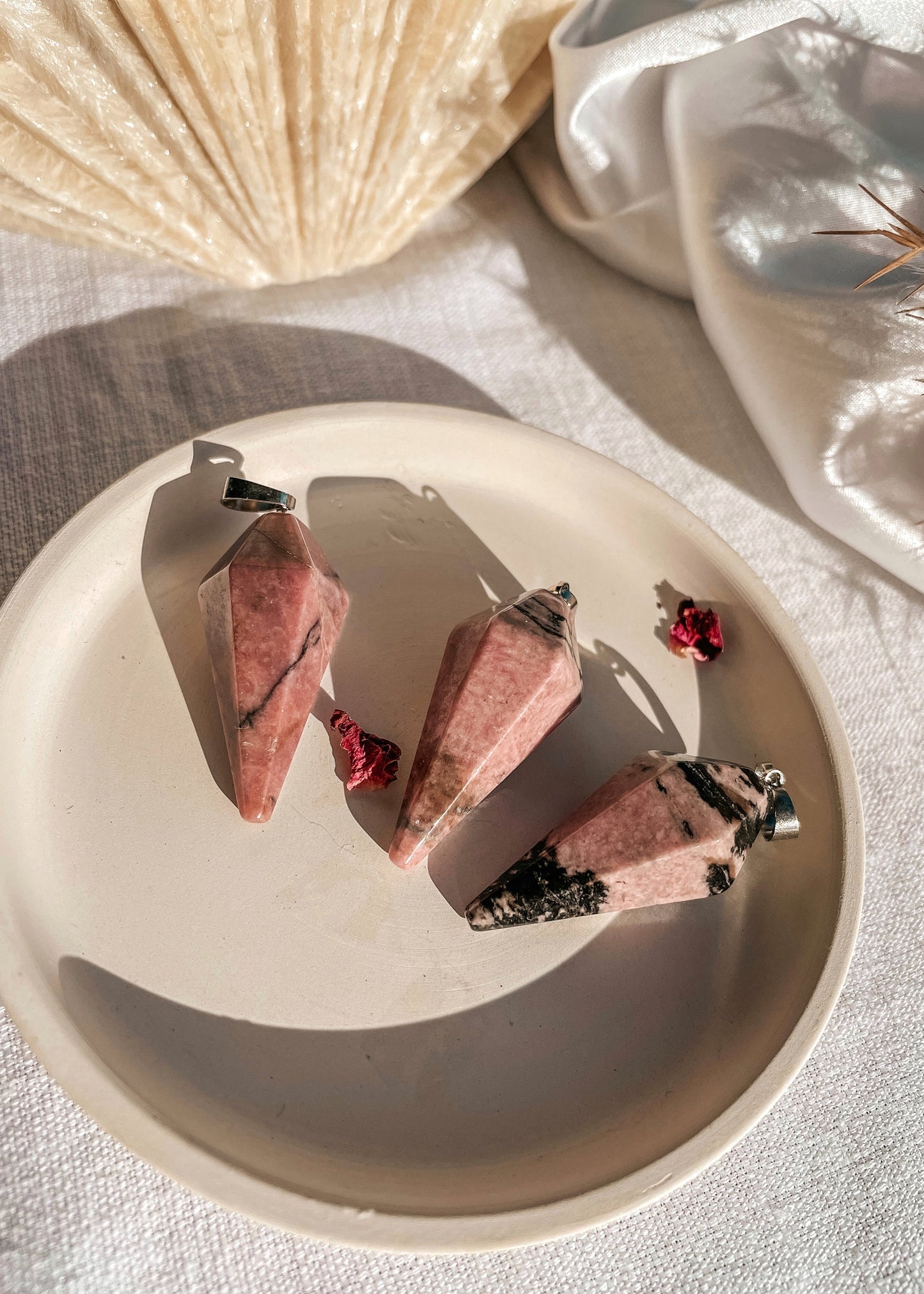 Rhodonite Diamond Pendant