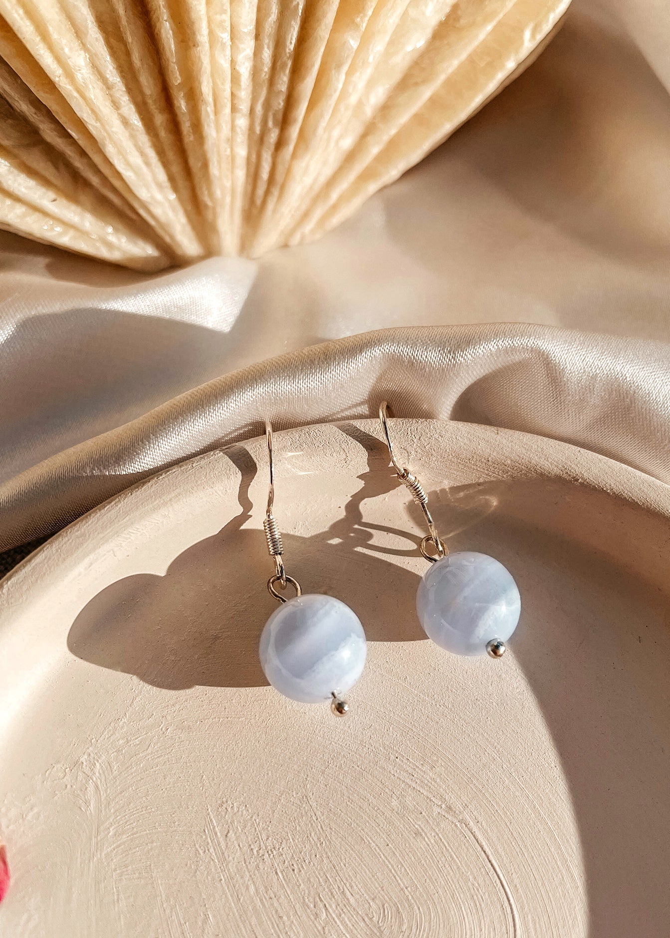 Rare Blue Lace Agate Earrings