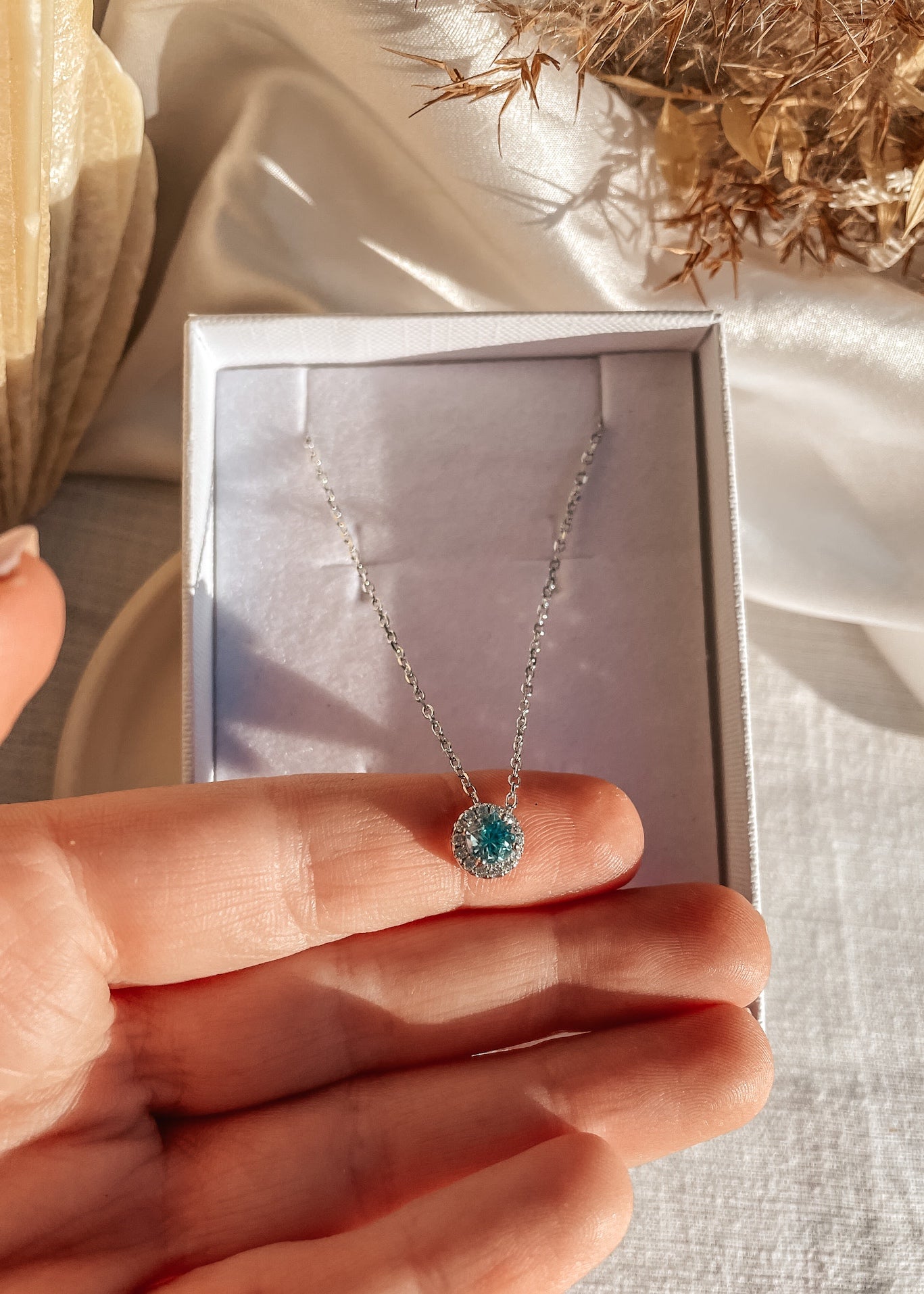 Dainty Blue Topaz Necklace