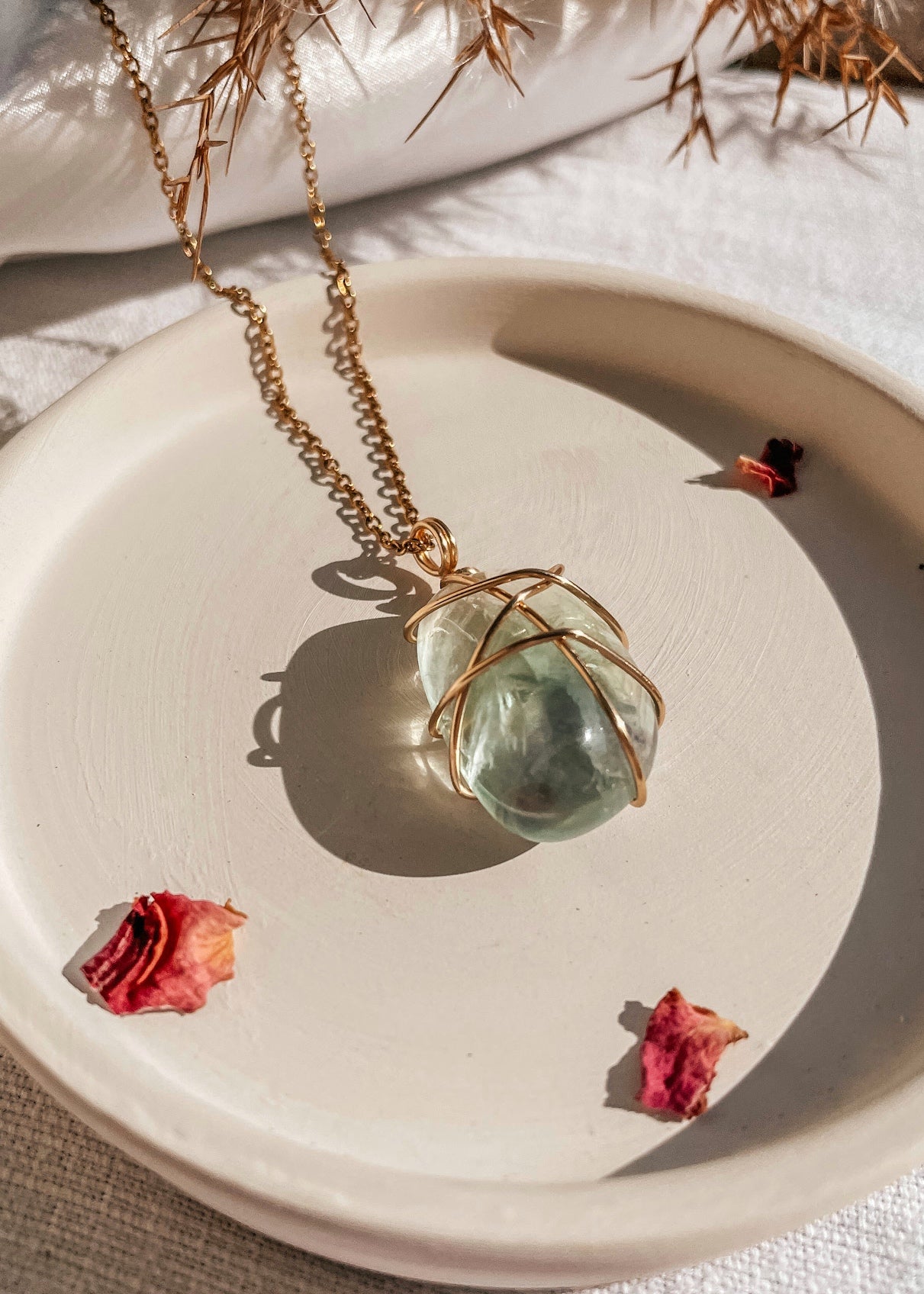Fluorite Wire Wrapped Necklace