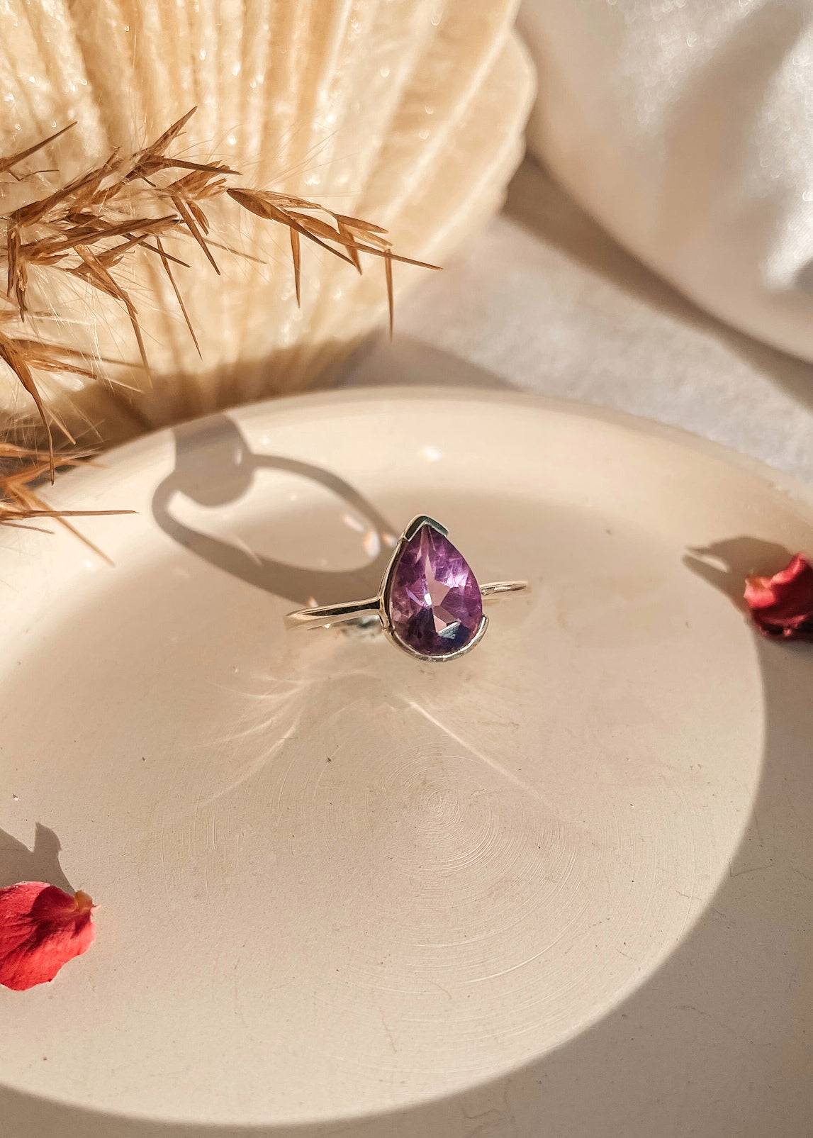 Amethyst Teardrop Ring