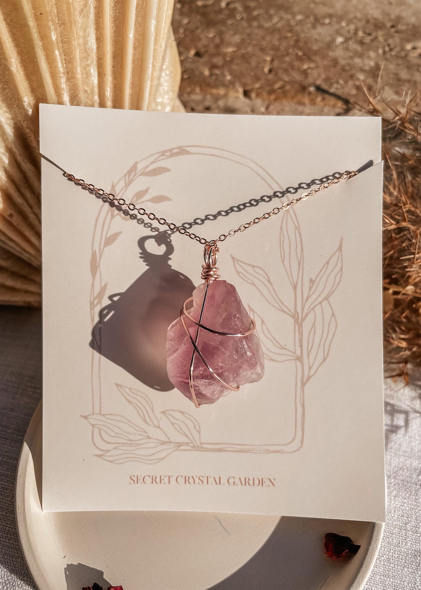Purple Fluorite Wire Wrapped Necklace