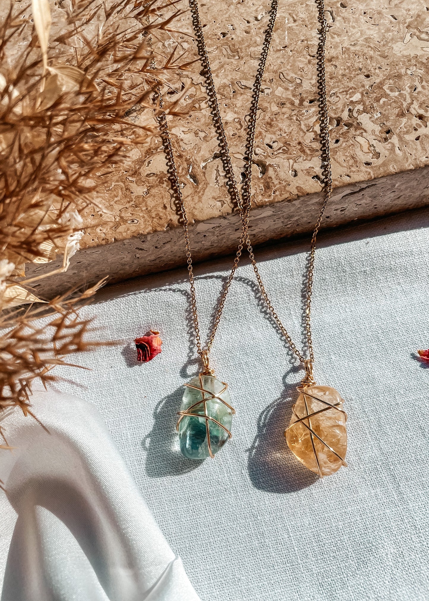 Fluorite Wire Wrapped Necklace