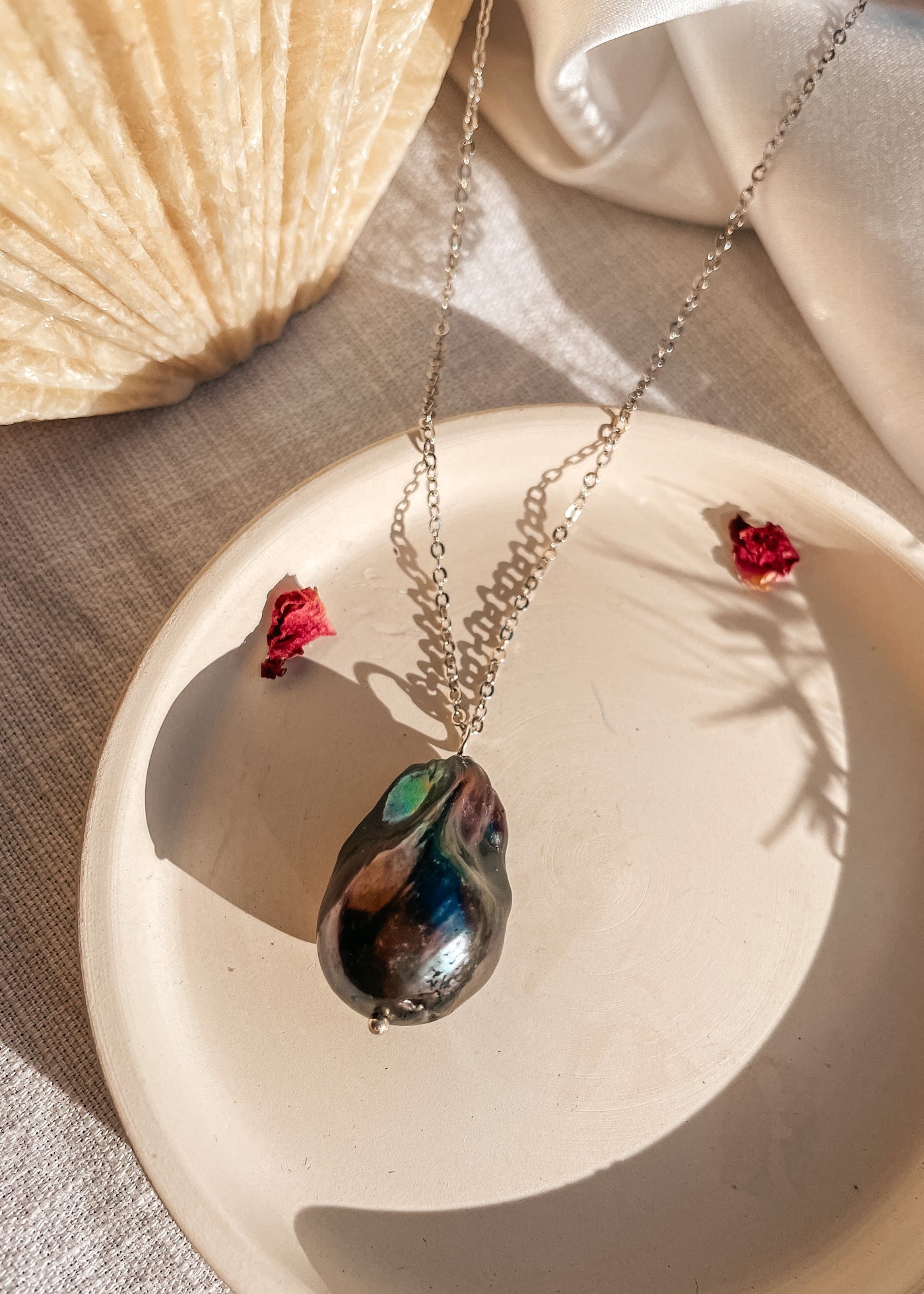 Black Baroque Pearl Necklace