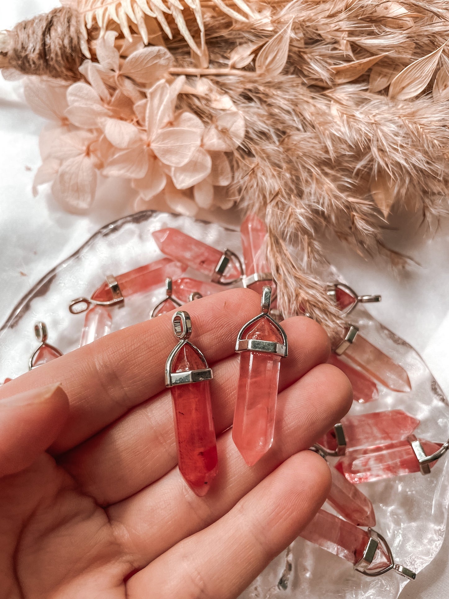 Strawberry Quartz Point Pendant