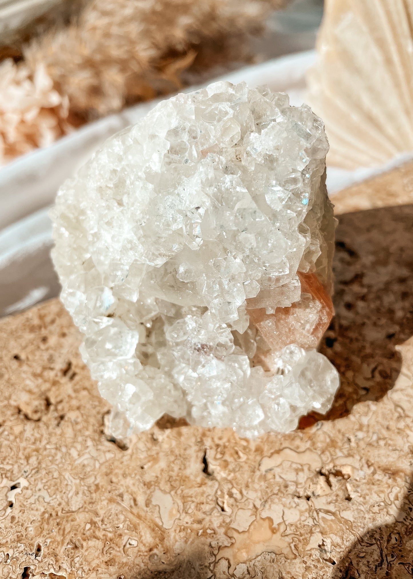Apophyllite & Pink Stilbite Cluster