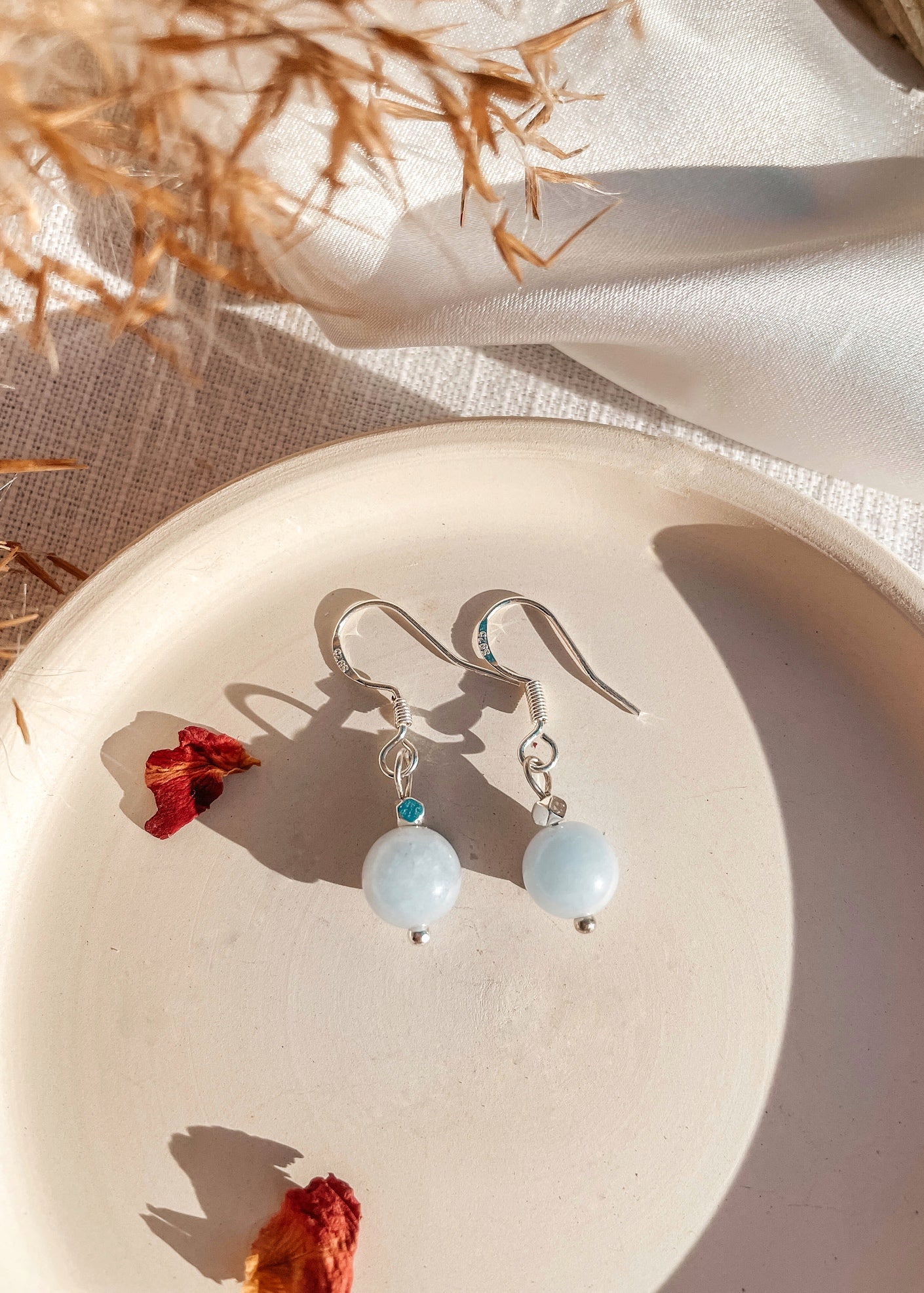 Dainty Drops Aquamarine Earrings