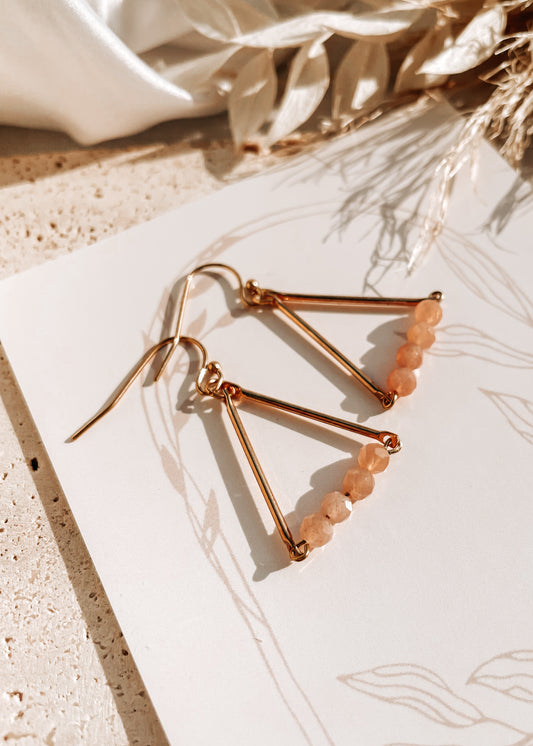 Chloe Peach Moonstone Earrings