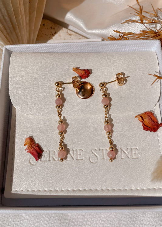 Grace Pink Tourmaline Triple Earrings