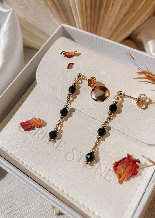 Grace Black Tourmaline Triple Earring
