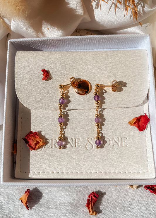 Grace Amethyst Triple Earrings