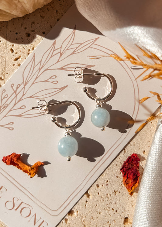 Dainty Drops Aquamarine Earrings