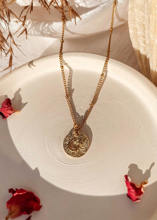 Moon & Star Gold Necklace