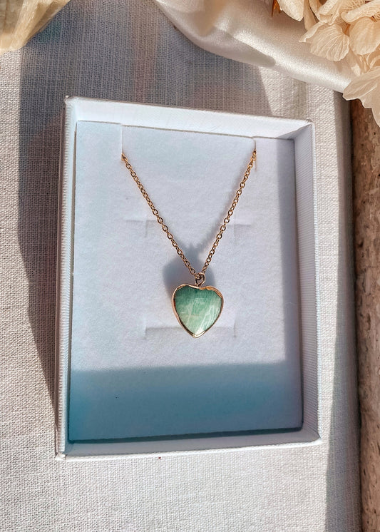 Amazonite Heart Necklace