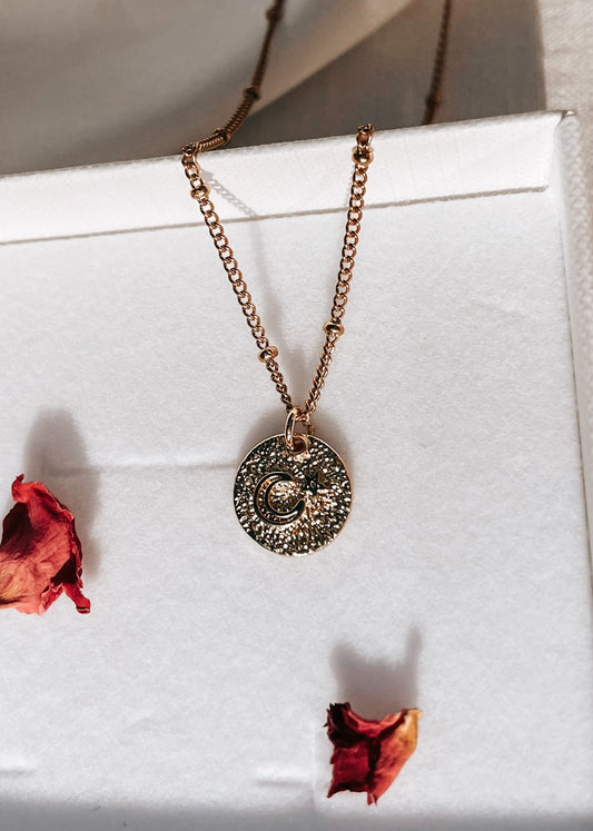 Moon & Star Gold Necklace