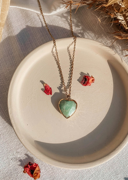 Amazonite Heart Necklace