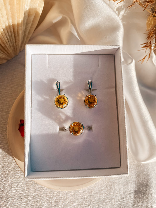 Round Citrine Set