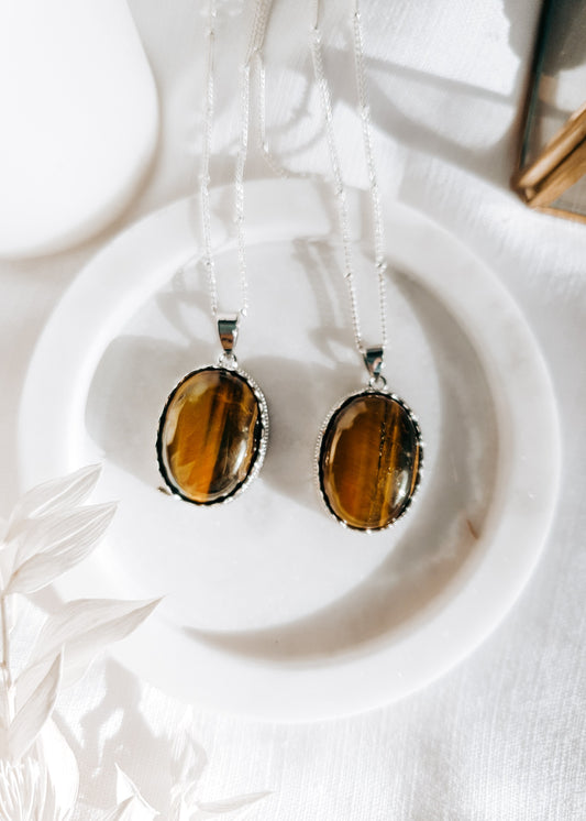 Tiger Eye Oval Pendant