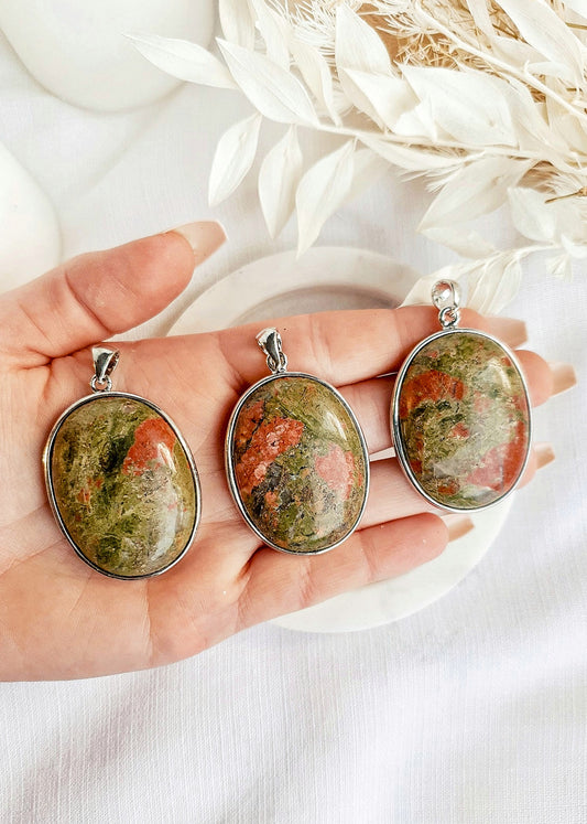 Unakite Oval Pendant