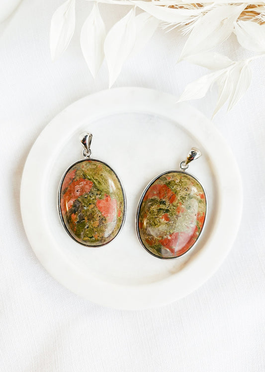 Unakite Oval Pendant