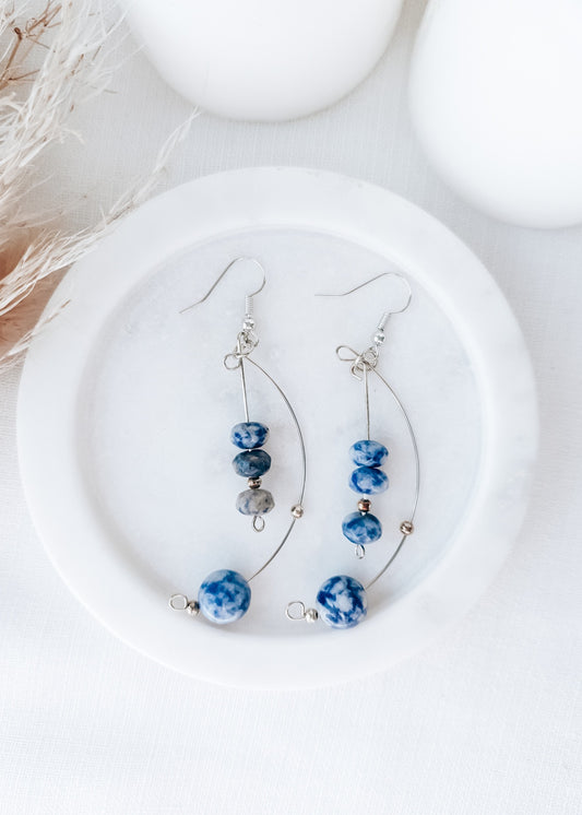 Sodalite Around The Moon Earrings