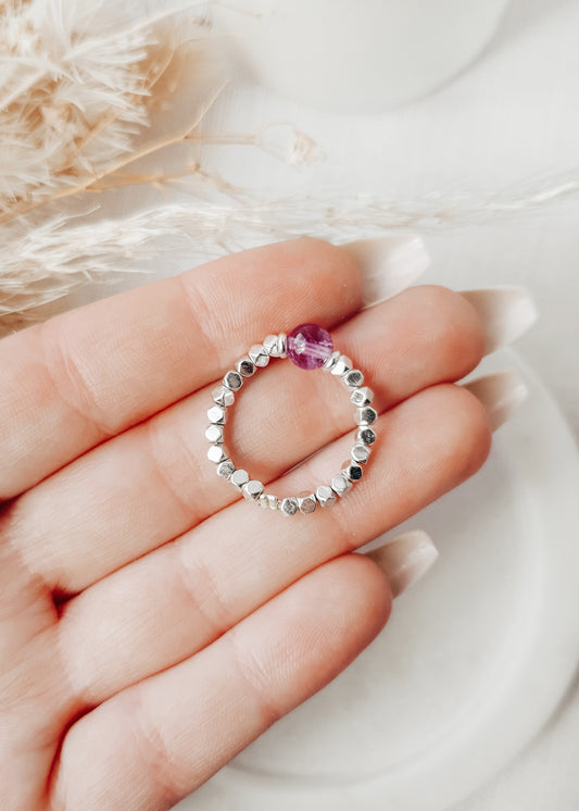 Amethyst Hematite Ring