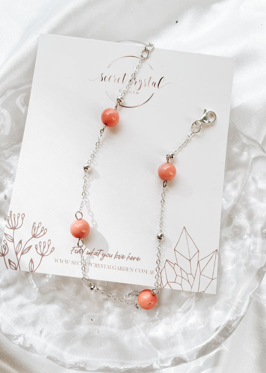 Pink Coral Anklet