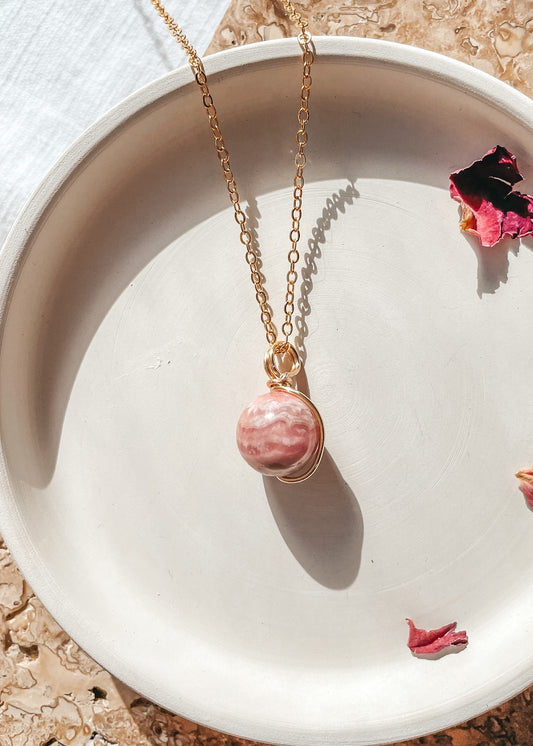 Rhodochrosite Round Necklace