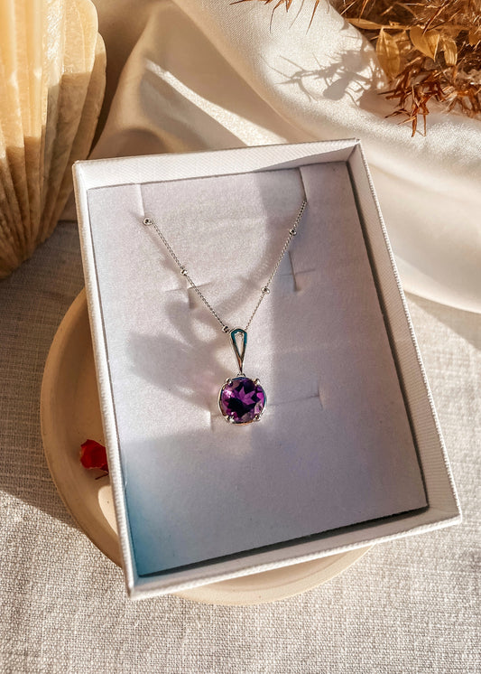 Amethyst Round Necklace