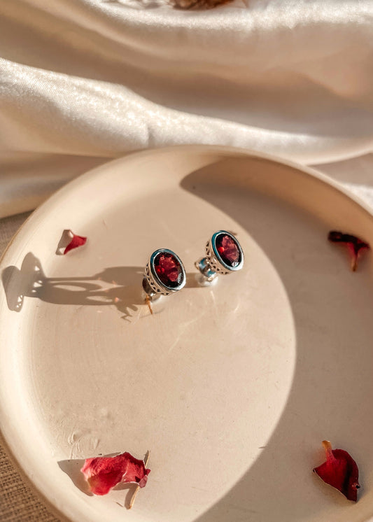 Garnet Stud Earrings