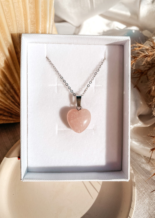 Rose Quartz Heart Pendant