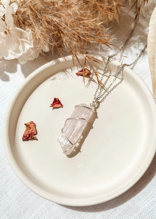 Danburite Wire Wrapped Necklace