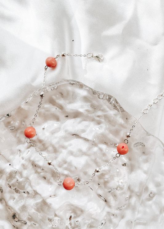 Pink Coral Anklet