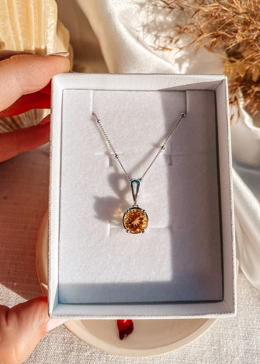 Citrine Round Necklace