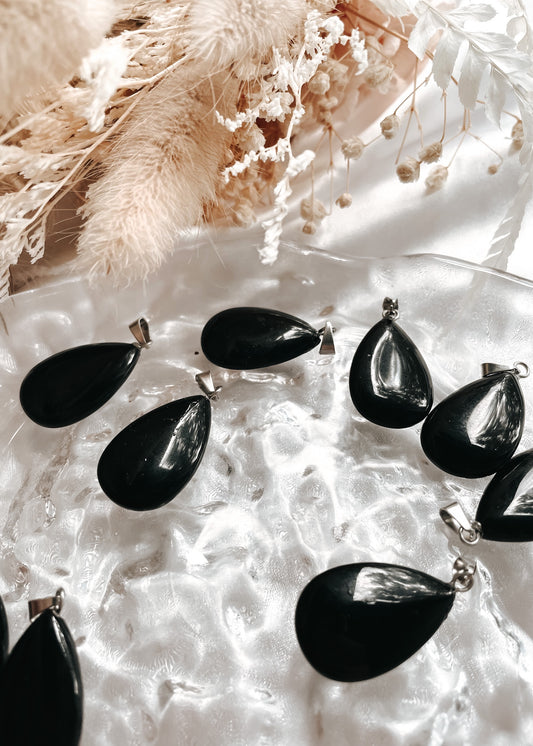 Black Obsidian Drop Pendant