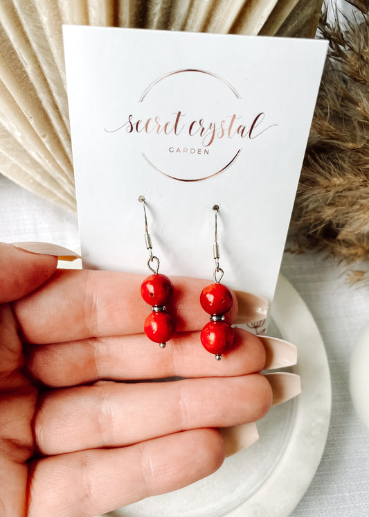 Coral Double Earrings
