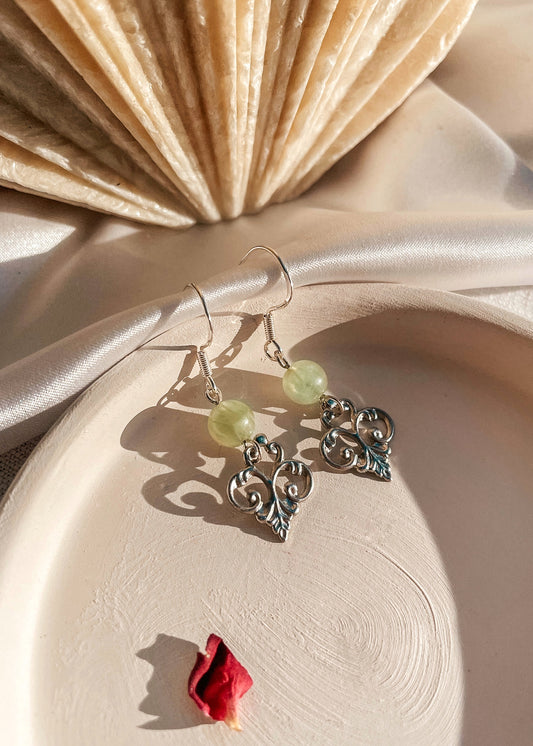 Leila Prehnite or Rose Quartz Earrings